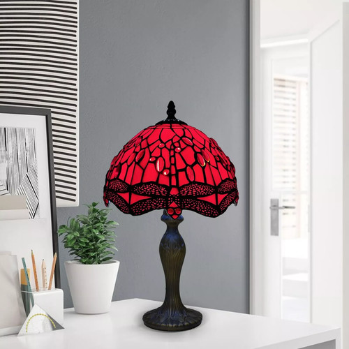 Red tiffany style - table, lamp