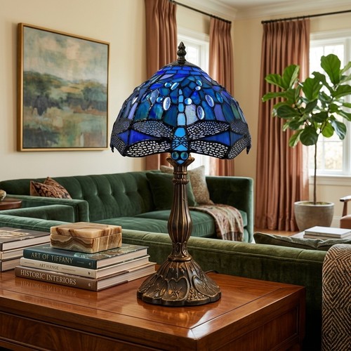 Tiffany style blue dragonfly - style,