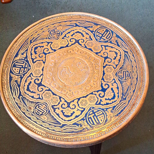 Brass top collapsible table - ,