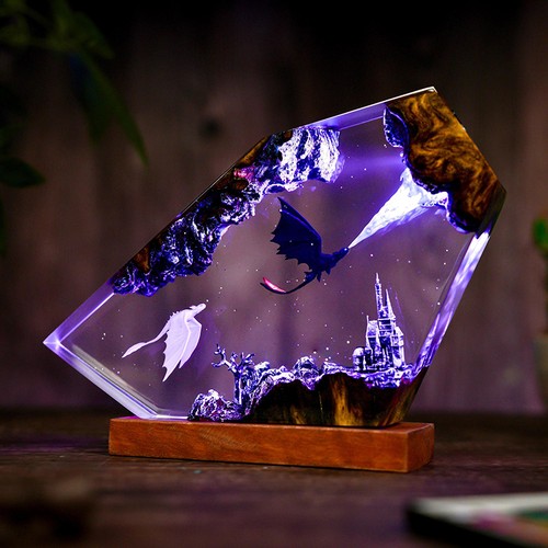 Resin lamp fire dragon usb - dragon,