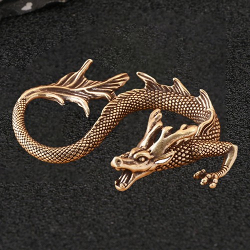 Brass dragon figurine ornament - figurine,