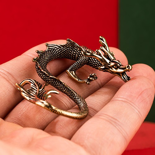 Mini brass dragon figurine - mini,