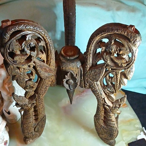 Vintage carved wood - vintage, folding
