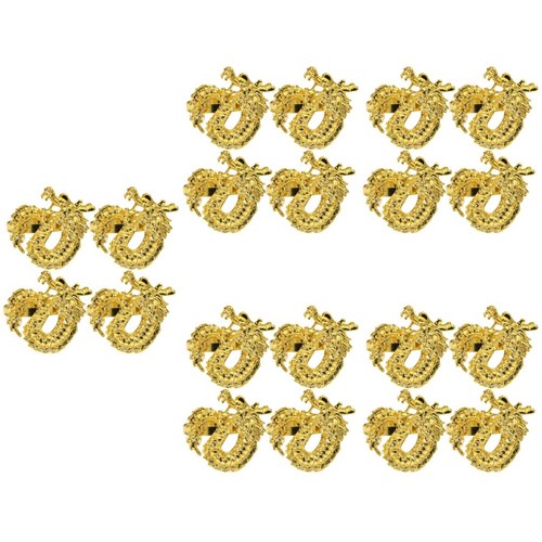 20pcs gold metal napkin rings - metal,