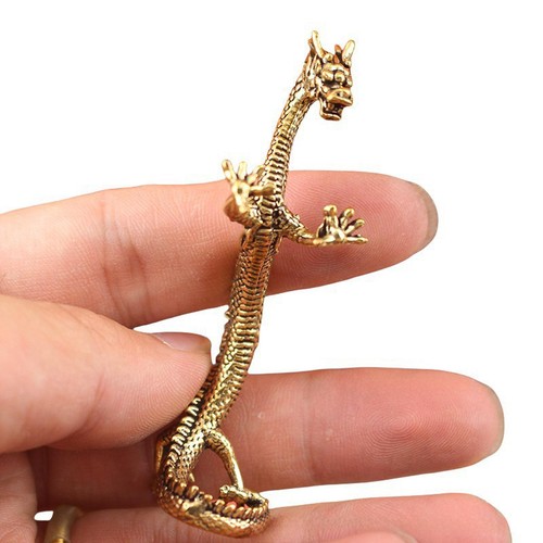 Miniature brass dragon - brass, table