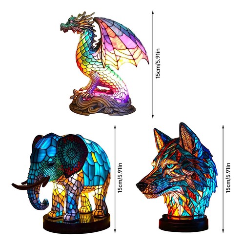 Stained glass animal night - glass,