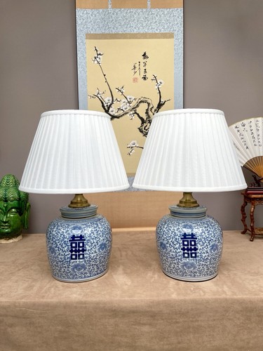 Pair blue white - blue, double